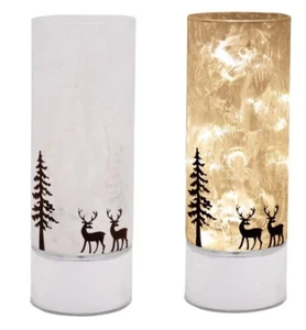 LED Leuchte Lampe Rentier Waldtiere 25,5 cm hoch Chromfuß von Widdop - Bild 1 von 4