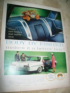 1961 61 Pontiac Bonneville Vista magazine color car ad - Body by Fisher - Bild 1 von 1