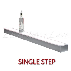 24" 1 Tier LED Lighted Liquor Display Shelf - Stainless Steel Finish - Picture 1 of 2