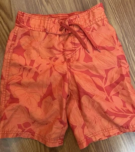 Janie and Jack Boys Tropical Swim Trunks Orange Size 5 - Picture 1 of 3