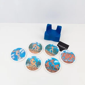 Griechische Olympische Spiele Untersetzer 6er Set Handarbeit in Griechenland mit Halter - Bild 1 von 6