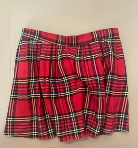Miss Skinny Red Plaid Pleated Skirt Womens Size 16 - Picture 1 of 3