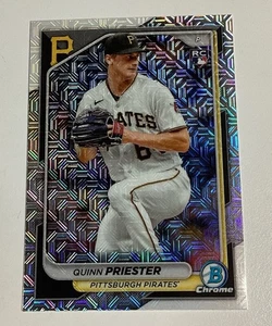 2024 Bowman Chrome Mega Box QUINN PRIESTER Mojo Refractor Rookie Card RC Brewers - Picture 1 of 2
