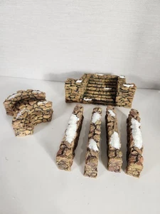 DEPT 56 Steintreppe (1) 52725 gebogene Wandbank (2) 52650 Wand (4) 52629 Menge 7 - Bild 1 von 18