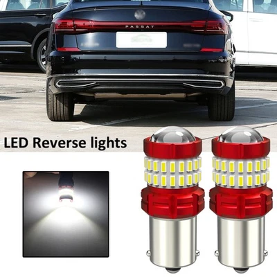 2x LED Reverse Backup Light Bulbs White 1156 P21W Canbus For VW Passat B6 3C - Image 1 of 4