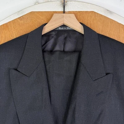 Traje Balmain Hombre 48L Gris Doble Pecho 6x1 100% Lana Pantalones 40x30 Plisados Foto 1 de 4