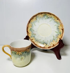 Antique 1894-1931 Haviland France Mark I Artist Signed Teacup & Saucer Daisy - Picture 1 of 11