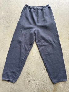 Vintage 2000s Hanes Gray Cotton Blend Drawstring Waist Sweatpants Size Youth L - Picture 1 of 6