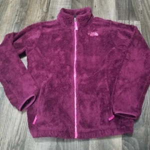 The North Face Youth Girls Purple/Pink Soft Fuzzy Fleece Full Zip Jacket - XL/18 - Picture 1 of 12