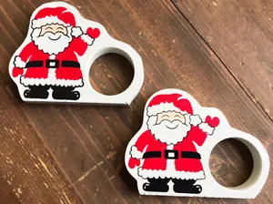Set 2 anelli tovaglioli Babbo Natale in legno - Foto 1 di 4