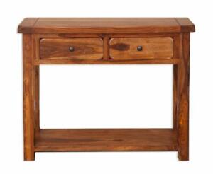 Console Side Table Dark Solid Sheesham Indian Rosewood Valencia Fully Assembled