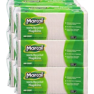 Marcal Luncheon Napkin Single-Ply 12-1/2"x11-1/4" 2400/CT White 6506CT - Picture 1 of 1