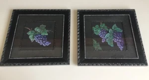 HOME DECORATORS SET OF 2 Wall FRUIT CANVAS GRAPES Art Prints 23X23 KITCHEN ART - Picture 1 of 7