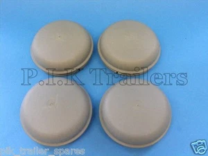 4 tapas de grasa de buje de rueda grises de 76 mm para remolque IFOR WILLIAMS caja de caballos después del 96 - Imagen 1 de 1