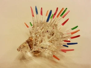 ฺPorcupine Figurine Art Animal Hand Blown Glass Mini Collectible Home Decor Gift - Picture 1 of 12