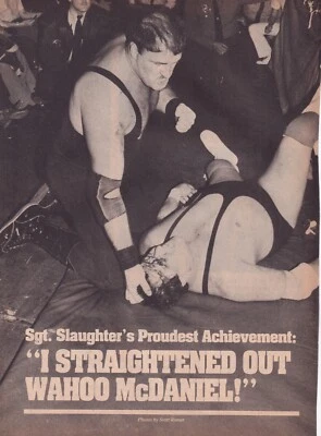 Sgt Slaughter Hulk Hogan 8x10 Pro Wrestling Magazine Page Photo WWE WCCW - Image 1 of 3