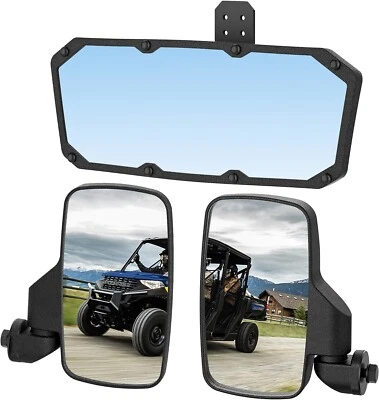 UTV Side Mirrors & Center Mirror For 2017-2025 Polaris Ranger 500 570 /900 /1000 - Image 1 of 4