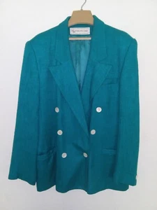 Evan Picone Blazer Women’s 14 Teal Blue Professional Suit Separates Jacket Lined - Picture 1 of 4
