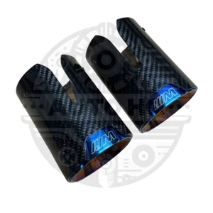 PUNTAS DE ESCAPE DOBLE PUNTA AZUL FIBRA CARBONO BMW F20 F21 F22 F30 SERIE 1 2 3 4 - Imagen 1 de 8
