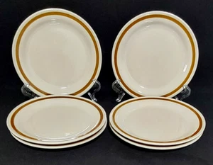 6 x Vintage Genuine Stoneware Vanilla Spice Side Bread Plate - Picture 1 of 4