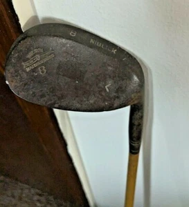 Antique Wilson Matched Irons Blue Ribbon 8-Iron Niblick RH 37" Wood Shaft - Picture 1 of 3