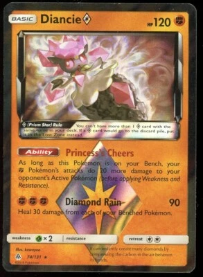 Pokemon - Diancie Prism Star - 74/131 - Forbidden Light - Holo - Prism Rare - Image 1 of 2