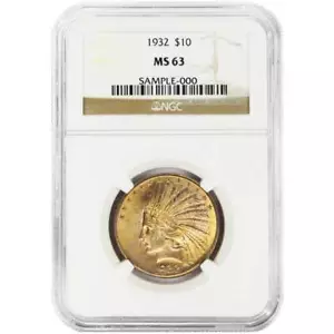 1932 $10 Indian Head Gold Eagle NGC MS63 Brown Label - Picture 1 of 2