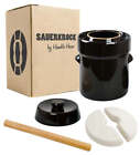 The Sauerkrock Fermentation Crock with Glazed Weights and Cabbage Tamper