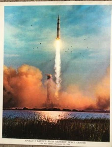 Apollo 8 Start von Cape Kennedy, 8x10 Farbe, erste Exkursion zum Mond, 1968 - Bild 1 von 2