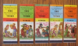 REMCO HILLBILLY COMPLETE 1965 SET OF 5 MATCHBOOK COVERS (FRESNO, CALIFORNIA) E20 - Picture 1 of 2