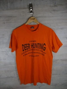 T-Shirt Hirschjagd orange Stich 90er große Grafik Vintage Obstwebstuhl bestes Tag M - Bild 1 von 6