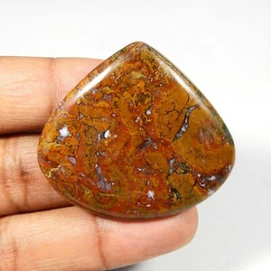 Natural Brown Hungarian Agate Cabochon Heart Shape Loose Gemstone 92 Cts #8501 - Picture 1 of 7