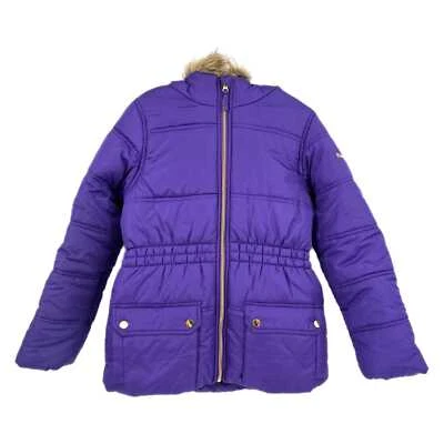 Protection System Purple Fur Trim Puffer Jacket | Classic Style - Image 1 of 4