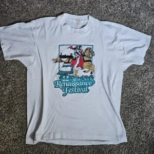 The 11th Annual New York Renaissance Festival Single Stitch Large White Shirt - Picture 1 of 9