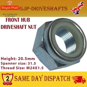 for VAUXHALL VIVARO NISSAN PRIMASTAR RENAULT TRAFFIC 2.5D AXLE SPINDLE NUT FRONT - Picture 1 of 4