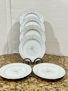 Vintage Noritake China CAROLYN 2693 8 3/8” Salad Plate Set Of 6 EUC Floral - Picture 1 of 18