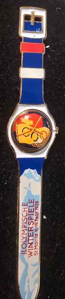 Reloj Atlanta Olympic 1996 St. Moritz 1928 pin solapa - escaso Foto 1 de 1