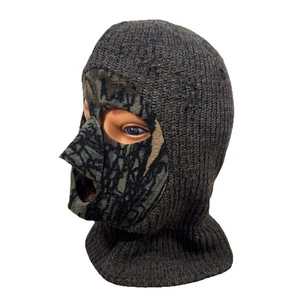 Vintage Camouflage Knit Full Face Ski Mask Hunting Face Cover Balaclava - OSFM - Picture 1 of 17