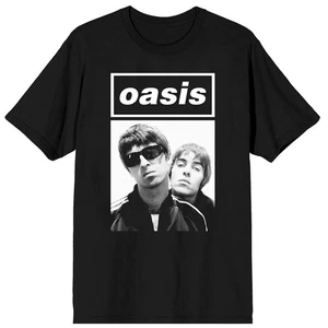 Camiseta Oasis Noel and Liam Manga Corta Hombre Algodón Cuello Redondo Negro - Imagen 1 de 1
