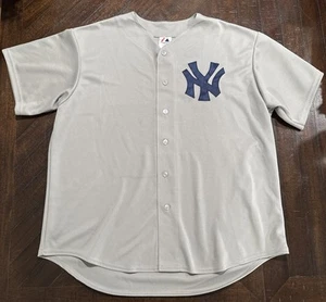 New York Yankees Majestic Baseball Jersey XL Gray NY Logo - Picture 1 of 6