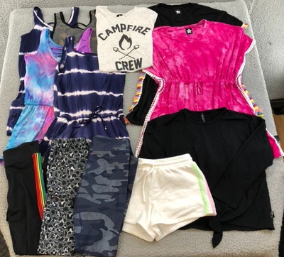 Pixie Lane Lot Girls 8 Shirt Shorts Romper Beach Cover Up Leggings Summer Play  - Image 1 of 4