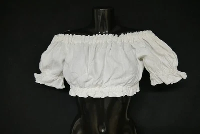 Gr.38 Dirndlbluse weiß Bluse für Dirndl A. Hillebrand Leinen mit Rüschen B11256 - Bild 1 von 4