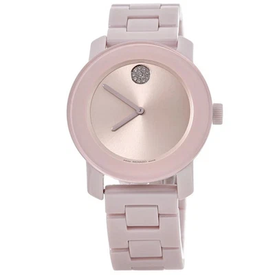 Nuevo reloj pulsera de cerámica con esfera rubor rosa audaz Movado 3600804 Foto 1 de 4