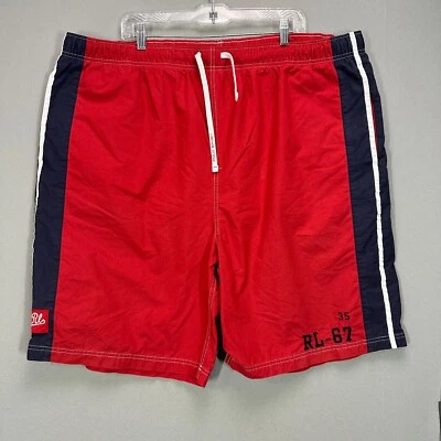 Bañador Polo Deportivo Ralph Lauren Vintage Para Hombre XLTShorts Rojo Bordado Años 90 Foto 1 de 4