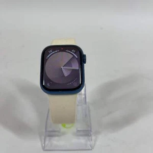 GPS Only Apple Watch Series 7 41MM BLUE Aluminum Beige Sport Band MKHC3LL/A - Zdjęcie 1 z 7