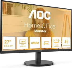 AOC U27B3M - Monitor UHD da 27 pollici, HDR10 (3840x2160, 4K, 60 Hz, 2x HDMI - Afbeelding 1 van 6