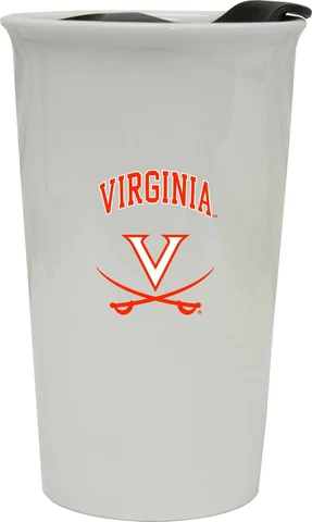 Virginia Cavaliers Double Walled Ceramic Tumbler Set-NCAA Travel Mug 2pk Cover