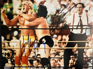 Hulk Hogan & Ted DiBiase Autographed WWF 8x10 Photo WWE Legends with COA