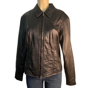 Harley Davidson, schwarze Damen Lederjacke mit Nieten Adler, Gr. L - Bild 1 von 14