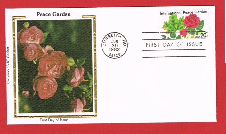 2014 Colorano Silk FDC Cover    International Peace Garden       GET 4 PAY FOR 3 - Image 1 of 1